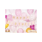 Preview: Bannergirlande Happy Birthday in Rosa